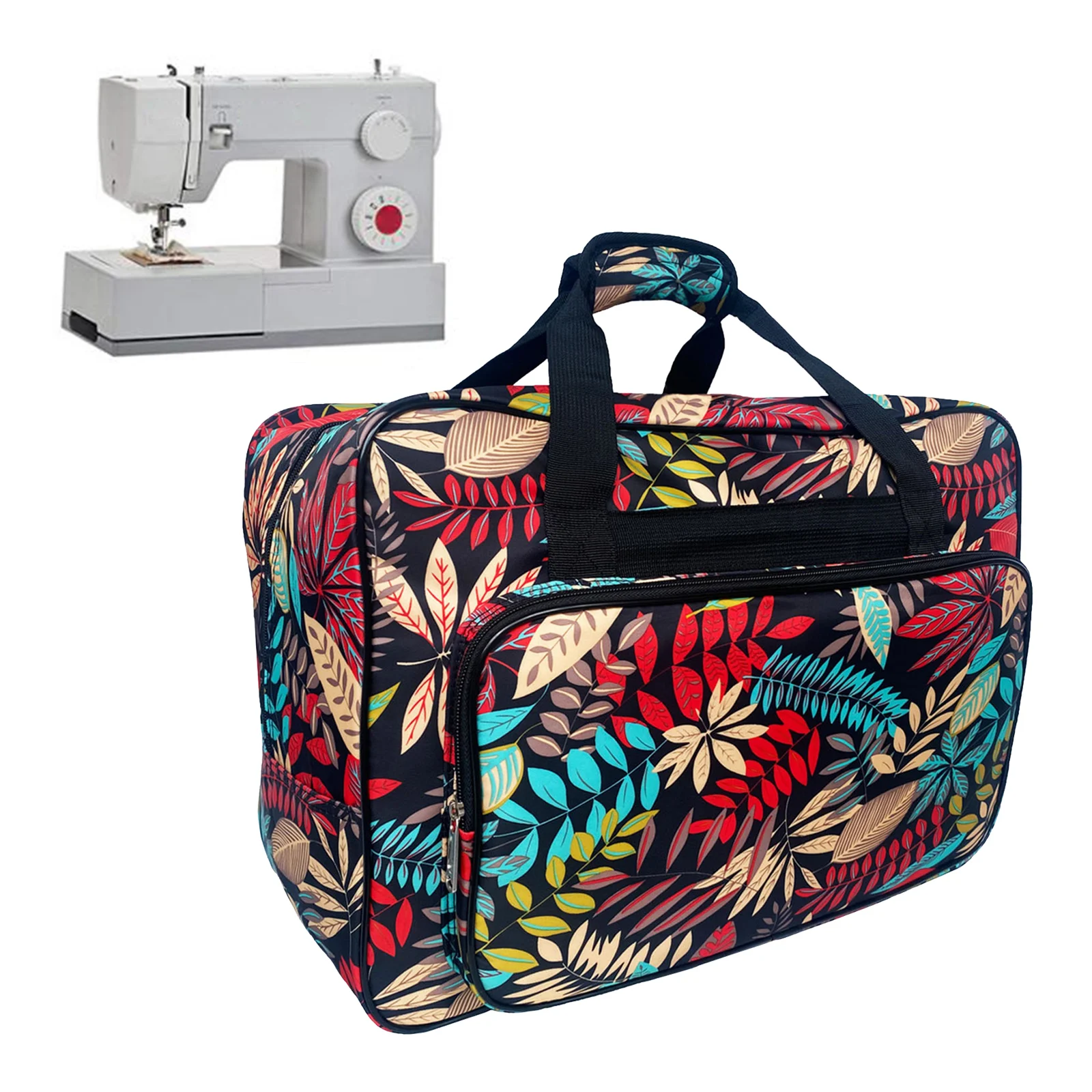 Nylon Sewing Machine Carry Bag 46x23x32cm Lightweight Large Capacity Handbag Travel Tote Tools Pouch Pockets Carrier Pack