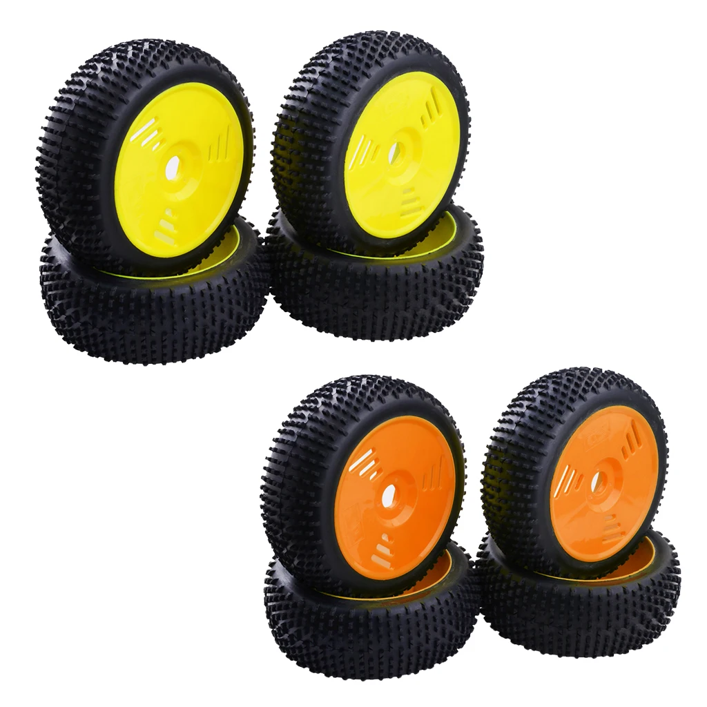4x Rubber Tires & Wheels 17mm Hex For 1/8 Team Losi  FS RC Car Buggy