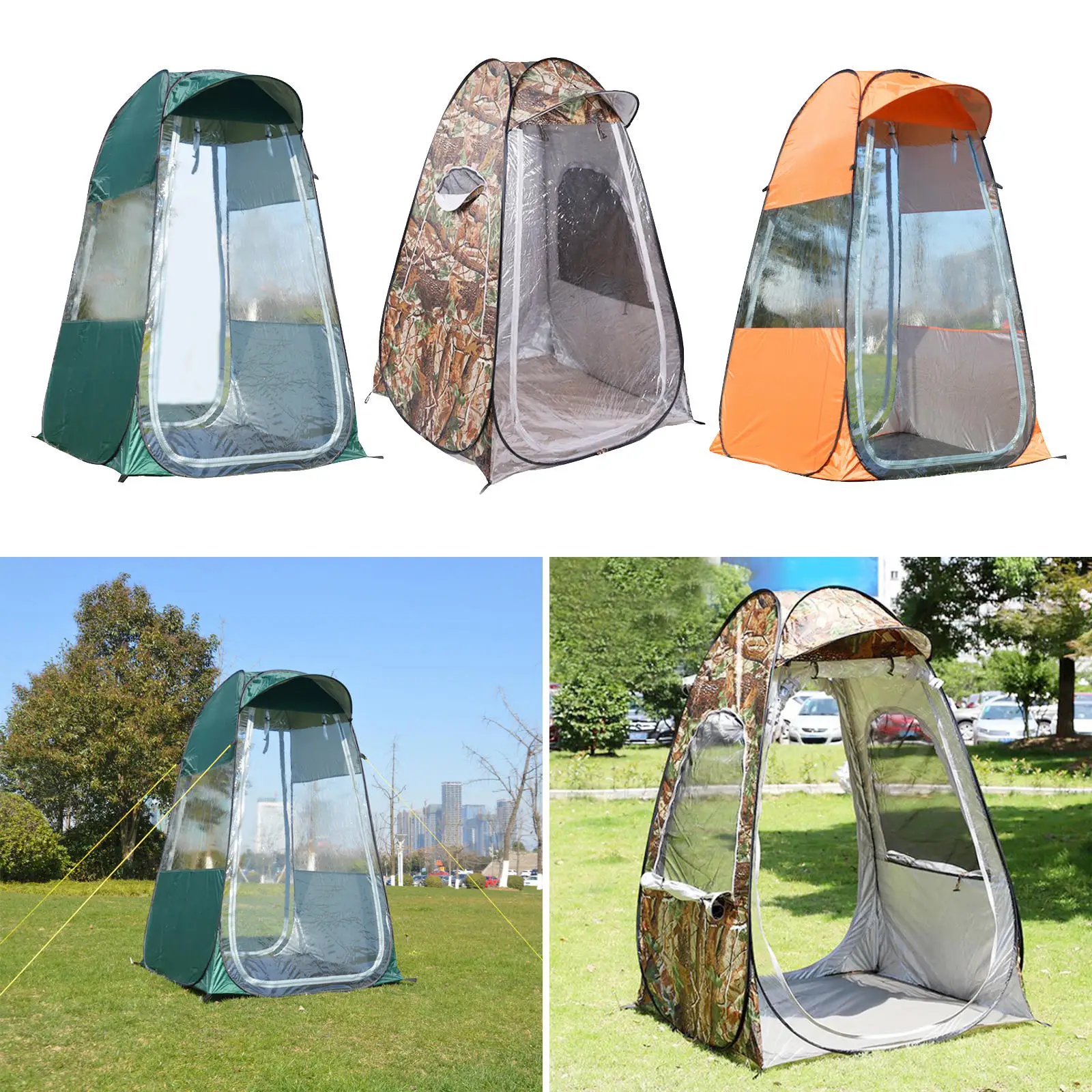 Single Instant Set-Up Tent Single Double Doors Portable Lightweight Sports Privacy Tent