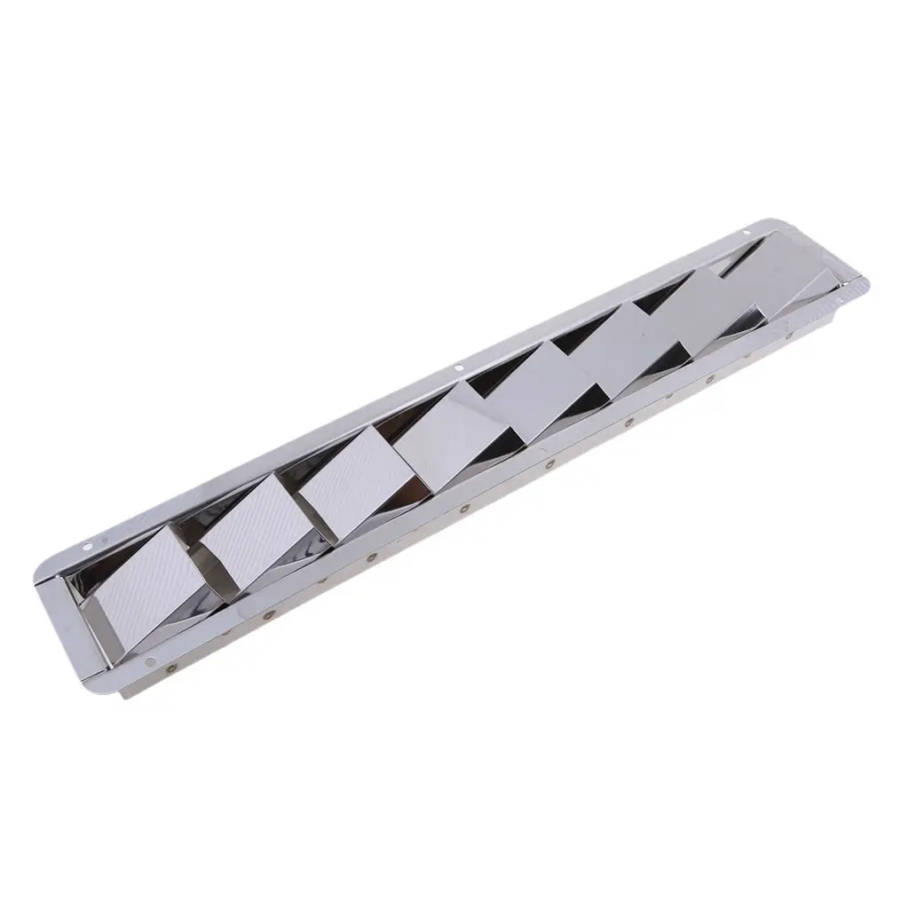 8 Slots Louvered Vents, Boat Marine Hull Air Vent Grill Replacement Part for RV Caravan - Stainless Steel (Silver)