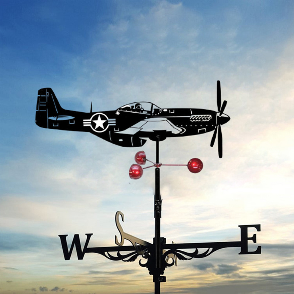 Weather Vane Wind Direction Indicators Home Roof Garden Farm Helicopter Metal Weathervane Farm Durable Roof Mount