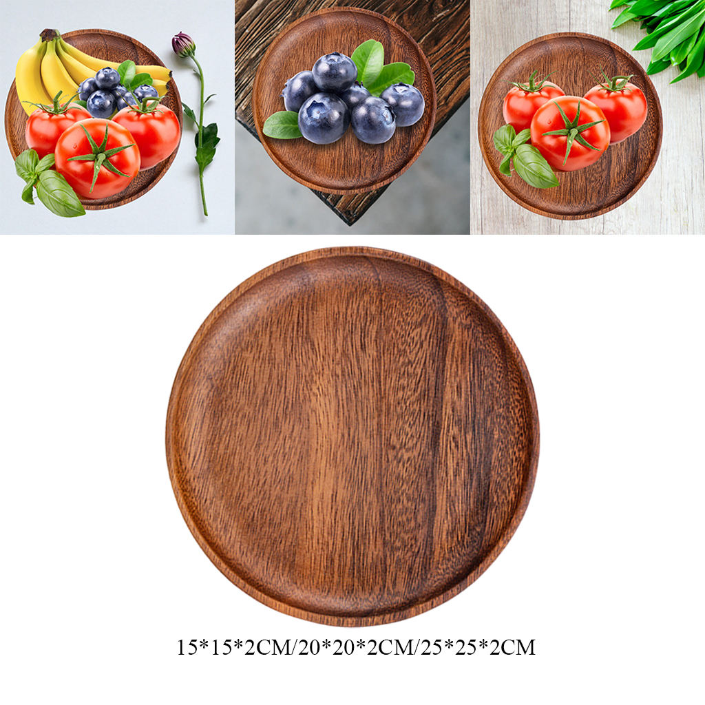 Handmade Walnut Wood Serving Tray Platter for Cookie Fruits Tea Food Breakfast Snacks Plate Tableware Non-Slip Home Decor
