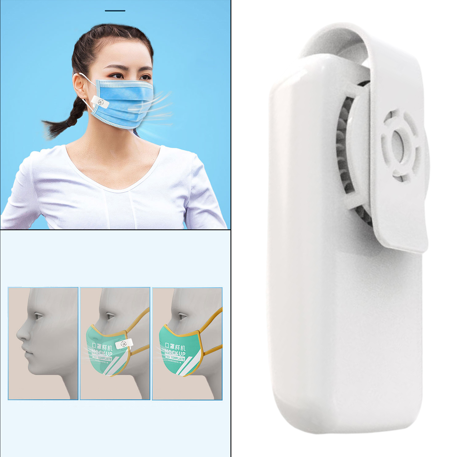 Masks Fan Clip USB Rechargeable Plastic Portable Electric Fan for Outdoor Sports Running Cycling