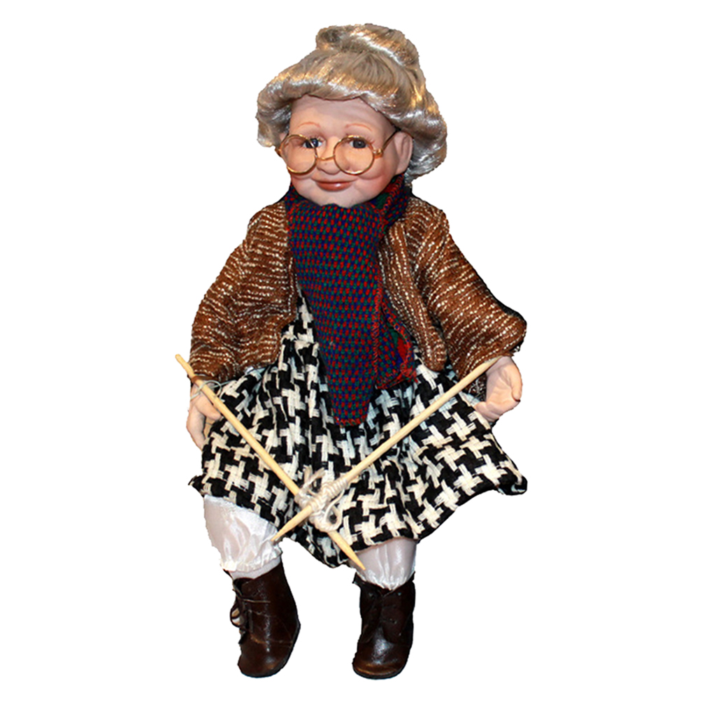 17.72inch Porcelain Doll Beautiful Grandma Miniature Toy for Kids Adult