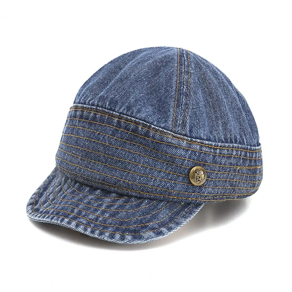 mens berets for sale Kid Flat Hat Plain Adjustable Lightweight and Comfortable Skin Friendly Denim Kids Beret Jean Casual Hat for Daily Wear best mens beret