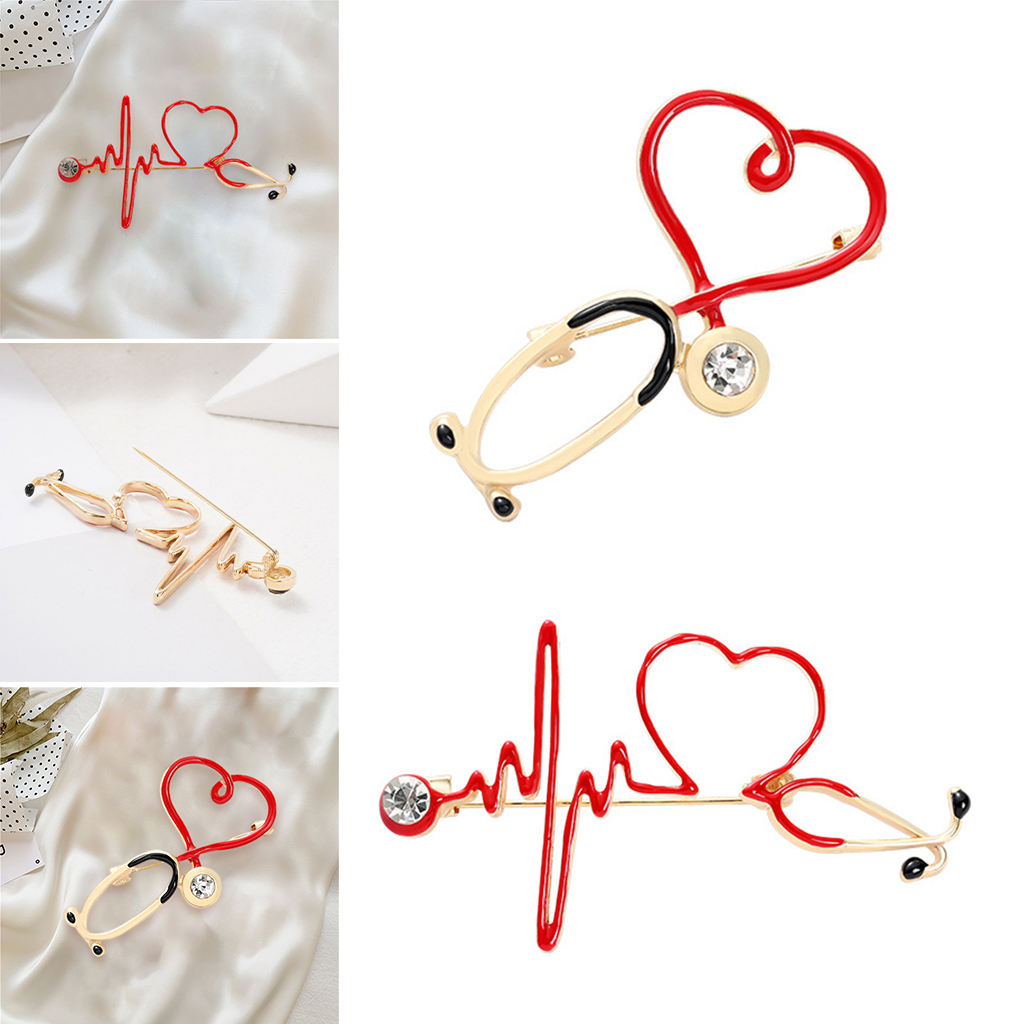 Brooch Pin Electrocardiogram Personality Medical Medicine Brooch Pin Alloy Jewelry Nurse Doctor Student Hat Lapel Pins