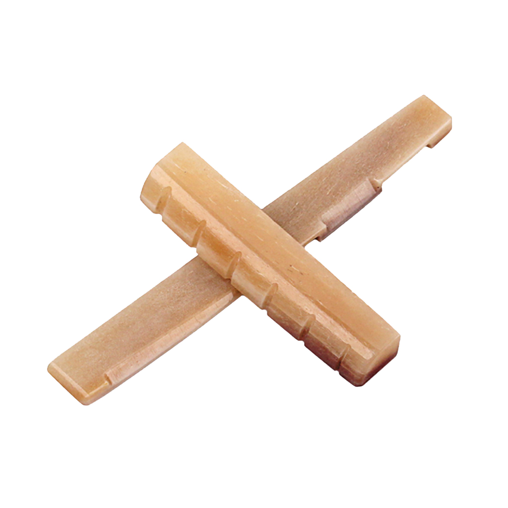 6 String Guitar Bone Bridge Saddle And Nut Made Of Camel Bone NEW