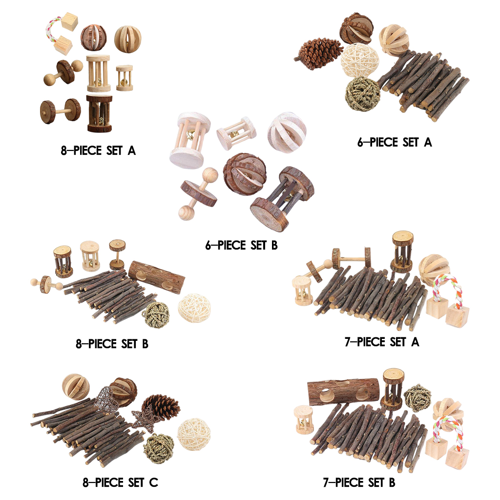 Wood Guinea Pig Hamster Chew Toys Twigs Willow Ball Unicycle Play Toy Molar