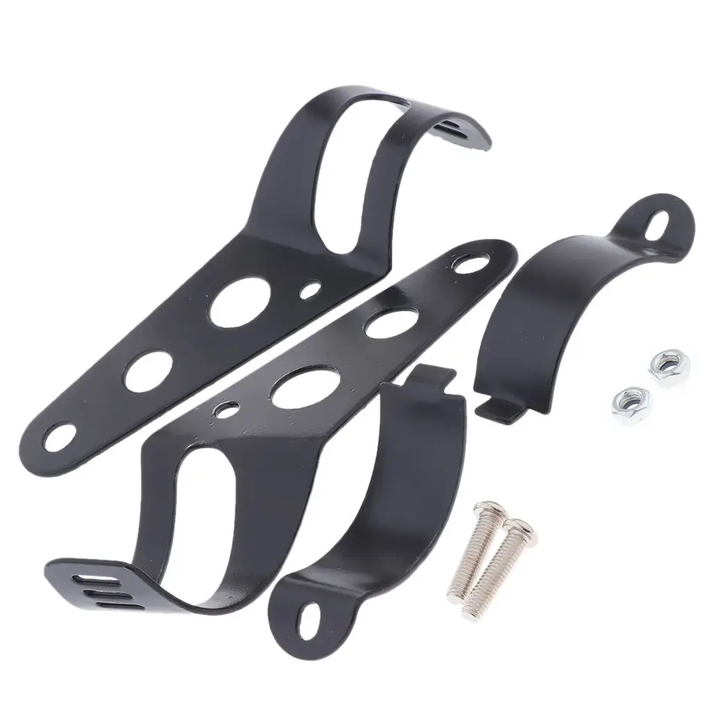 50mm Motorcycle Headlight Bracket Holder Mount Brackets Fork Universal Black