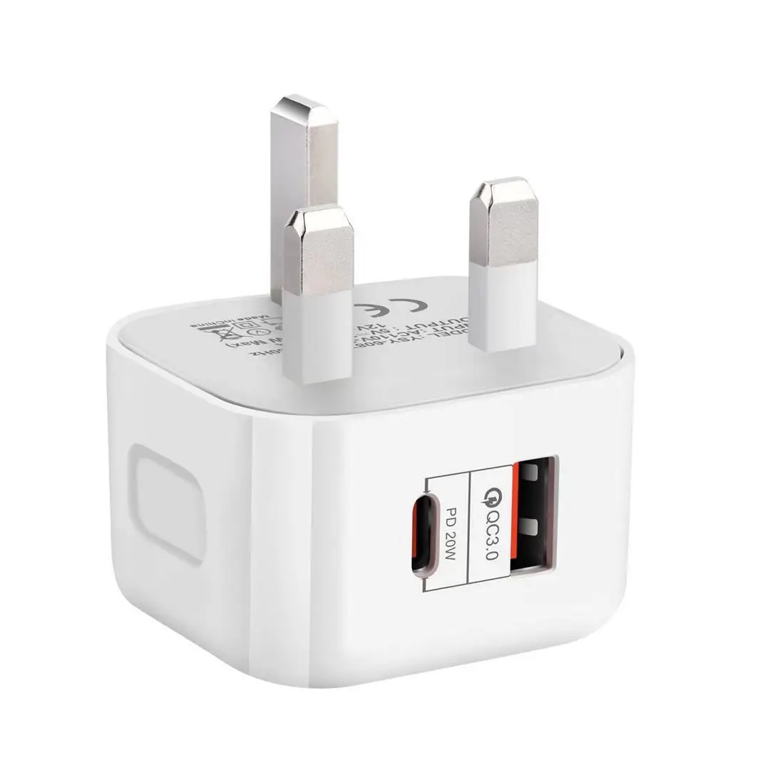 European version PD charger 20 w quick charge head Type - c + USB double presented for apple filling the gauge ul European rules 5v 3a usb c