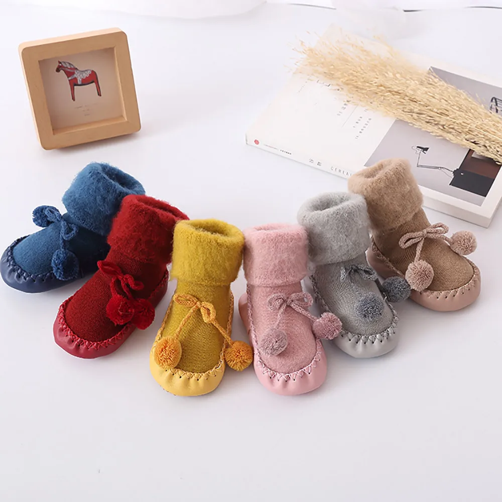 Baby Boys Girls Slipper Toddler Kids Anti-slip Rubber Floor Socks 