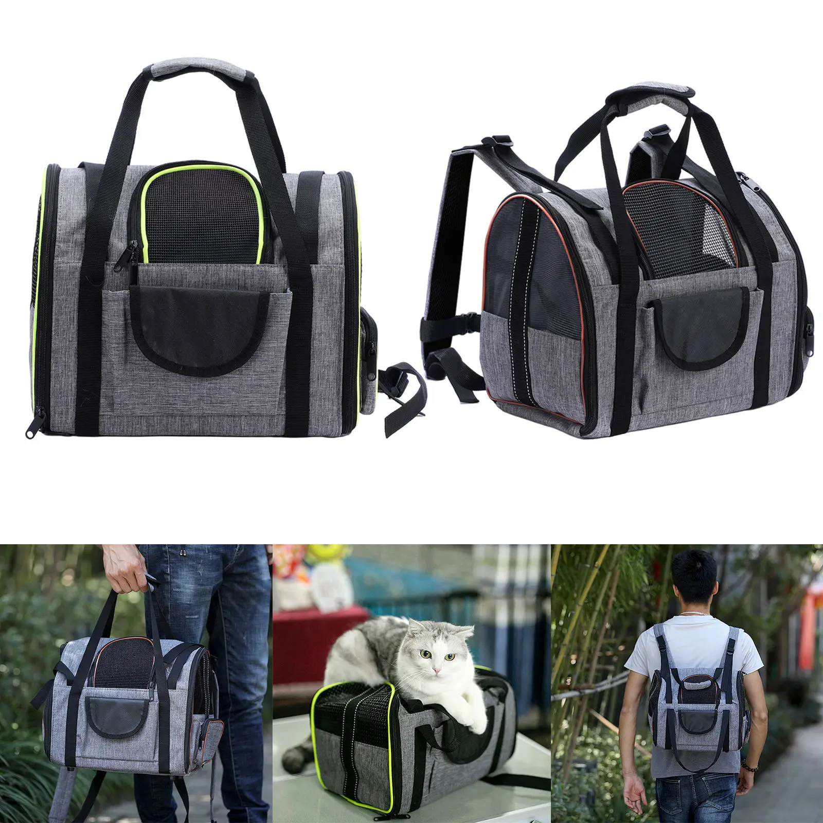 Soft-sided Carriers Backpack Portable Pet Bag Dog Carrier Bags Cat Carrier Outgoing Travel Breathable Pets Handbag