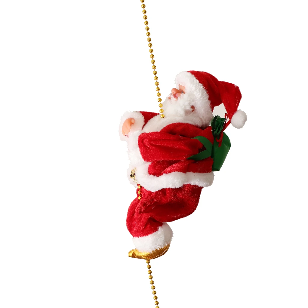 Santa Claus Climbing on Chain for Christmas Tree Indoor Outdoor Decor