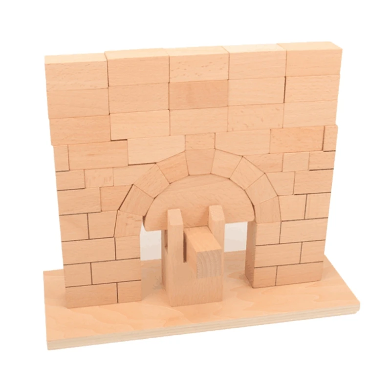 Wooden Building Stacking Arch Bridge Blocks Construction Set DIY Game Toy 