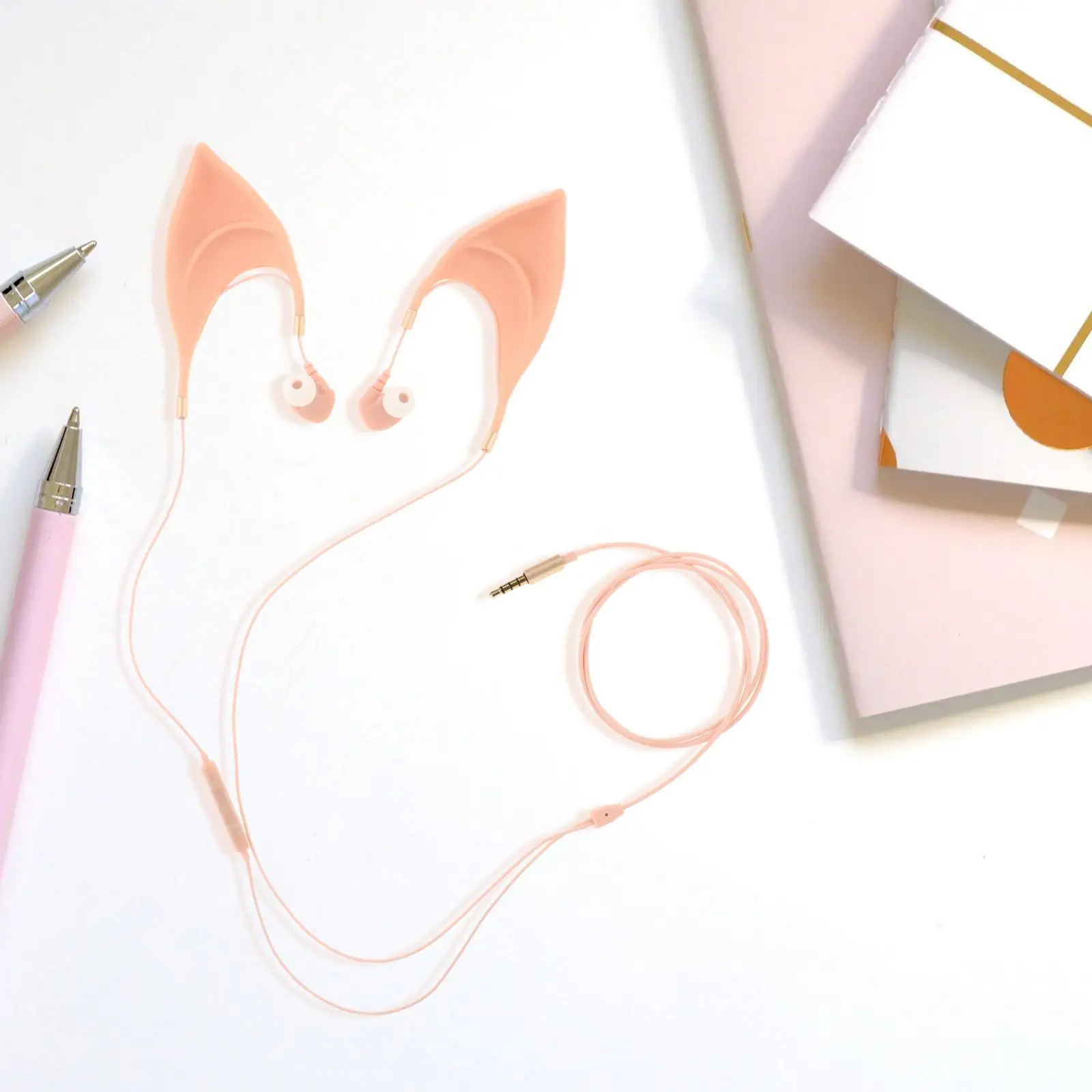 Elf Earbuds Headphones Elegant Corded Earphone Cosplay Headset with Mic Spirit Costume Accessories for Android Computer