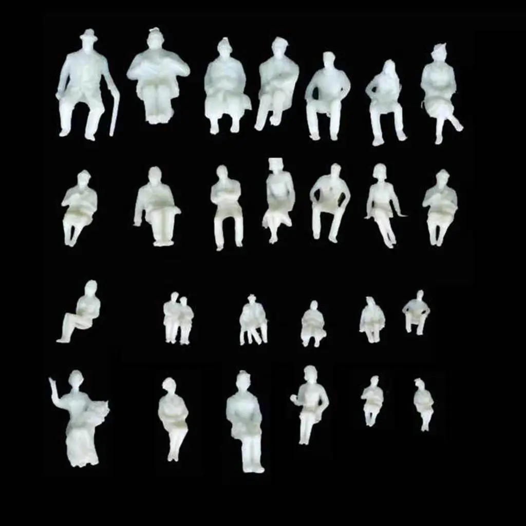 50 PCS Plastic 1:50 Seated People Figurines Model People Figurine Set DIY Scene Accessories Gifts for Kids