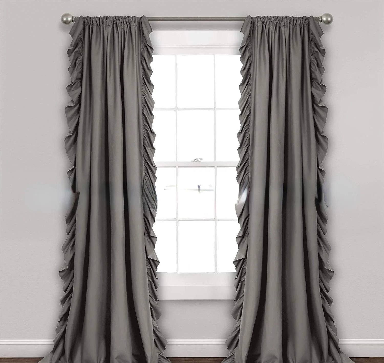 Luxury 2022 American Nordic Ruffle Solid Color Blackout Curtain Customized Sheer on Sale Bohemian Wedding Decoration