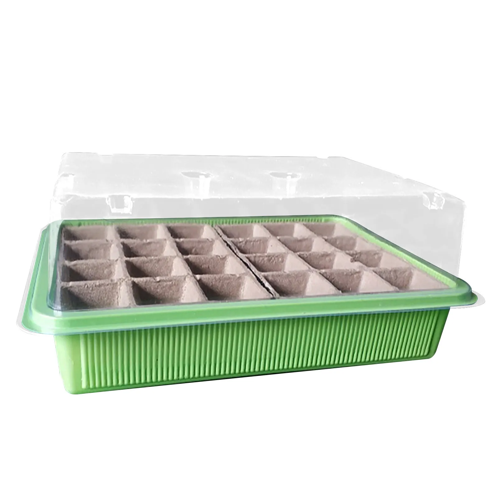 6PCS 12-Cells Nursery Pots Tray Sprout Plate Seedling Tray with Transparent Lids 