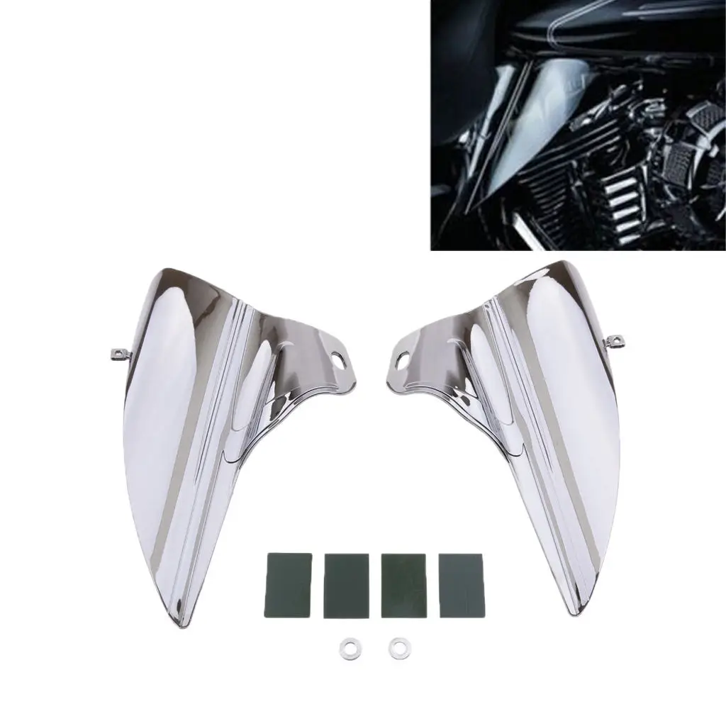 2pcs Chrome Mid-Frame Air Deflector Trim for Harley Touring Electra Glide 2009-2015 2013 2014