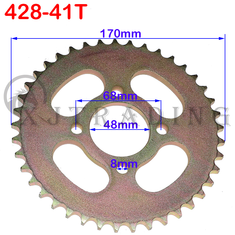 428/420 ketten 25T/31T/32T/41T/48T 48MM Kettenräder Hinten zurück Kettenrad Cog Für ATV Quad Pit Dirt Bike Buggy Go Kart Motorrad – Detail 4