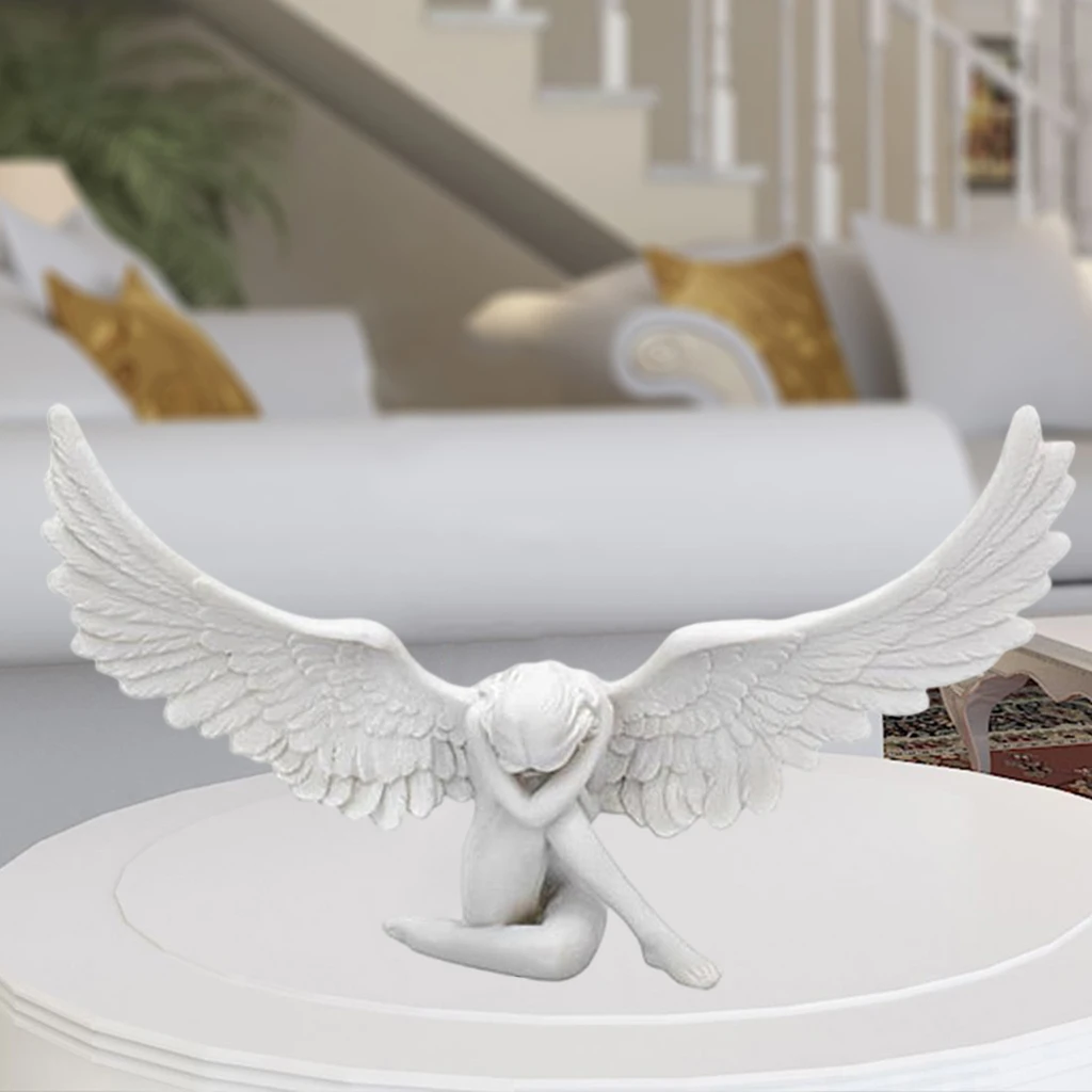 Angel Wing Figurine Statue Art Living Room Home Tabletop Garden Decor Gift