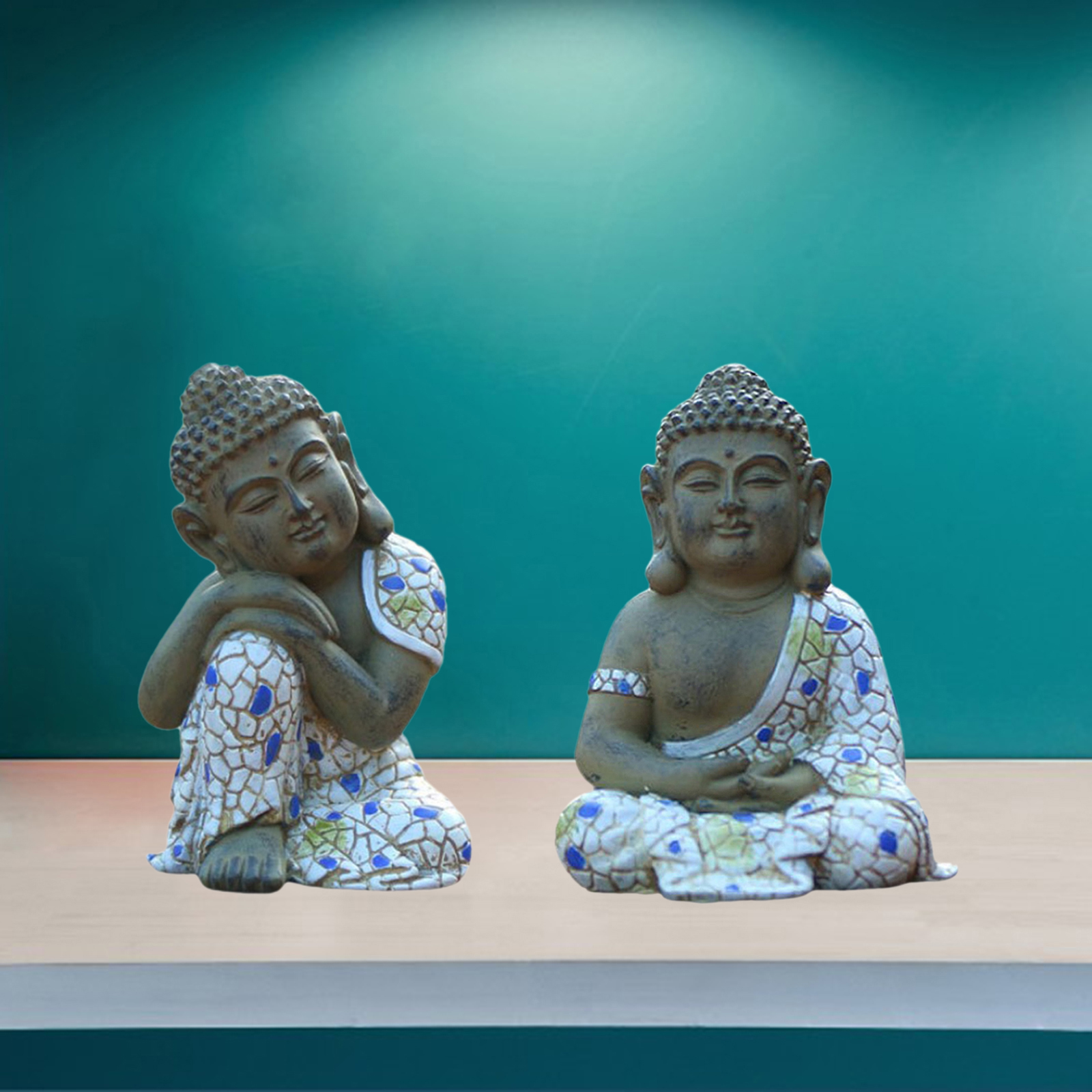 Polyresin Meditating Buddha Statue Sculpture for Garden Porch Art Decoration