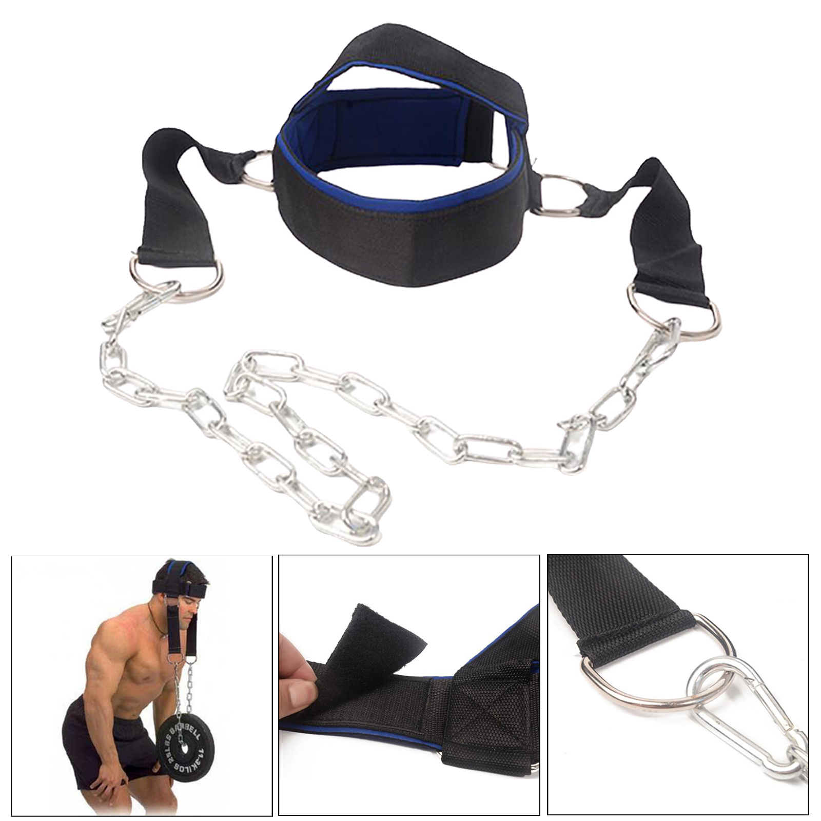  Neck Harness Weight Lifting Exercise Training Dip Belt Chain Strap Home Gym