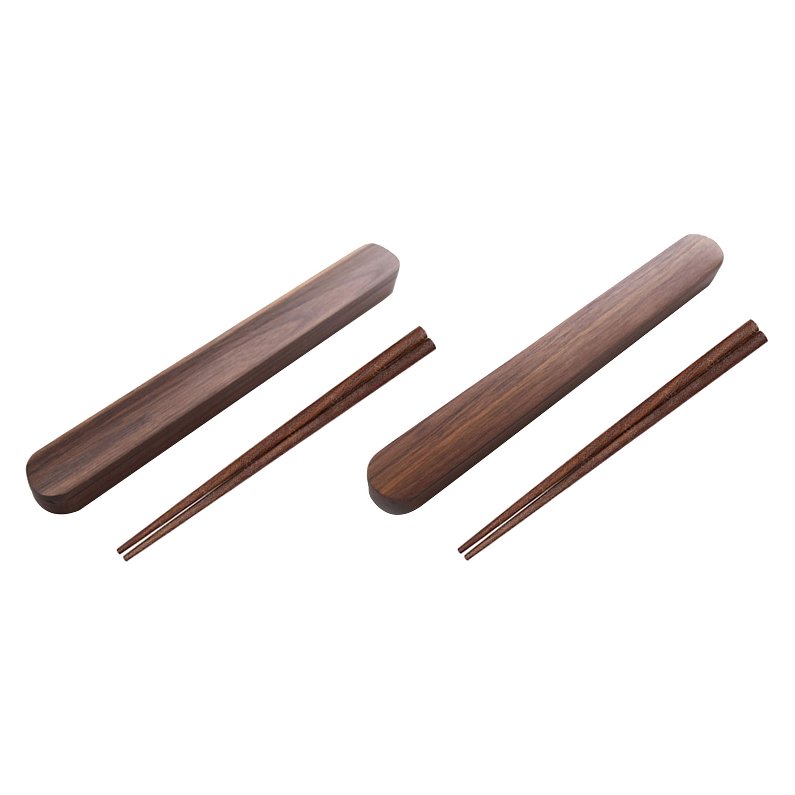 Outdoor Travel Black Walnut Wood Tableware Chopsticks Box Storage Case Portable Travel Work Camping Use