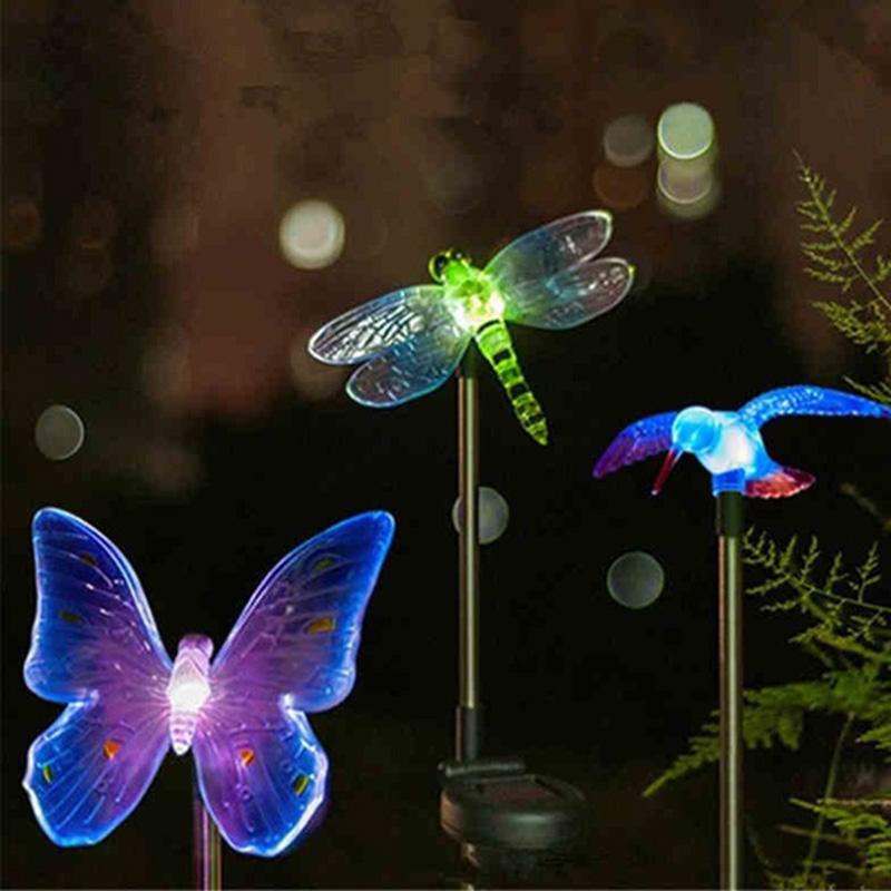 Jardim ao ar Energia Solar Borboleta Libélula Pássaro Livre Gramado Caminho Paisagem Lâmpada Js23 Led Luz 1 Cheap Luminárias gramado