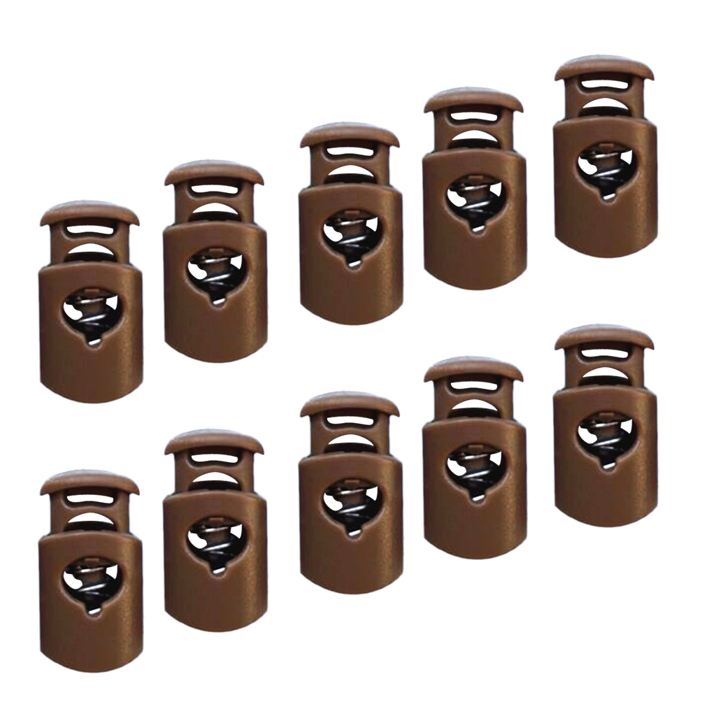 10x Barrel Cord Lock Toggles Stops Drawstring Rope Cord Locks Button Clasp