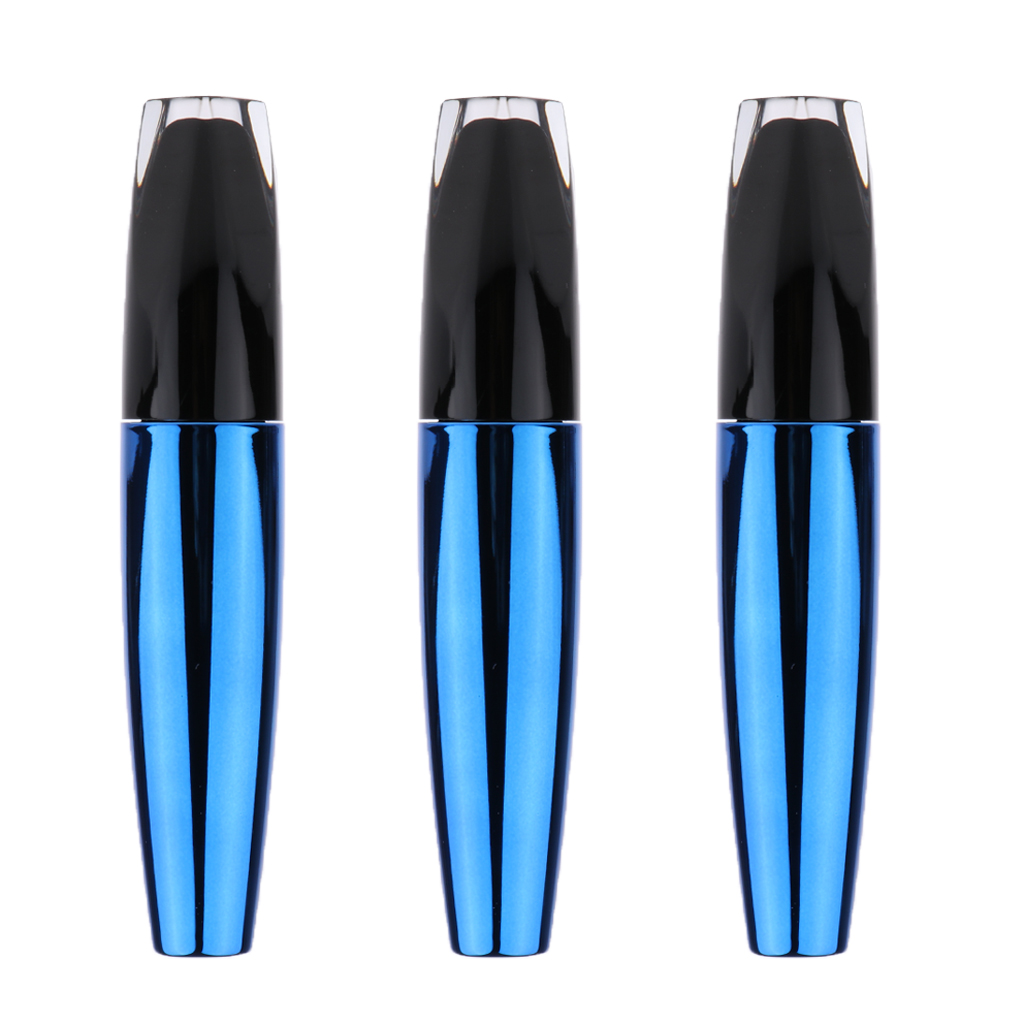 Blue 5ml Empty Plastic DIY Mascara Tube Eyelash Cream Wand With Brush (3pcs)