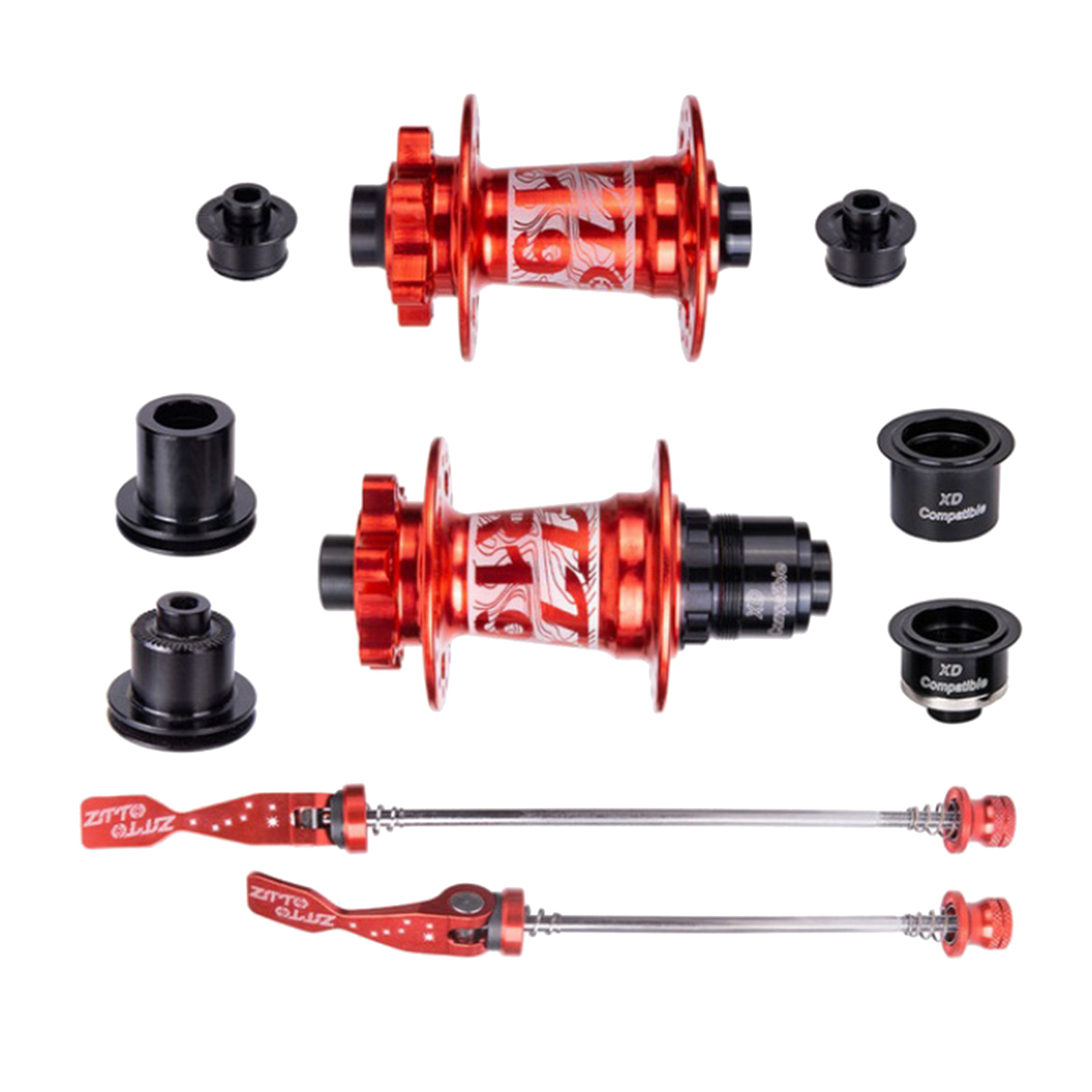 Solid 32-Hole Bike Hubs V-Brake Freehub Quick Release 54T Ratchet Skewers