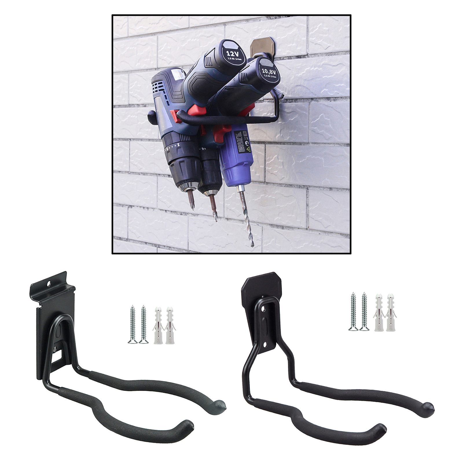 Gargae Hooks, Garage System Attachment Hooks Iron Heavy Duty Garage Storage Hooks for Large Power Tools, Chairs, Bikes, Ropes
