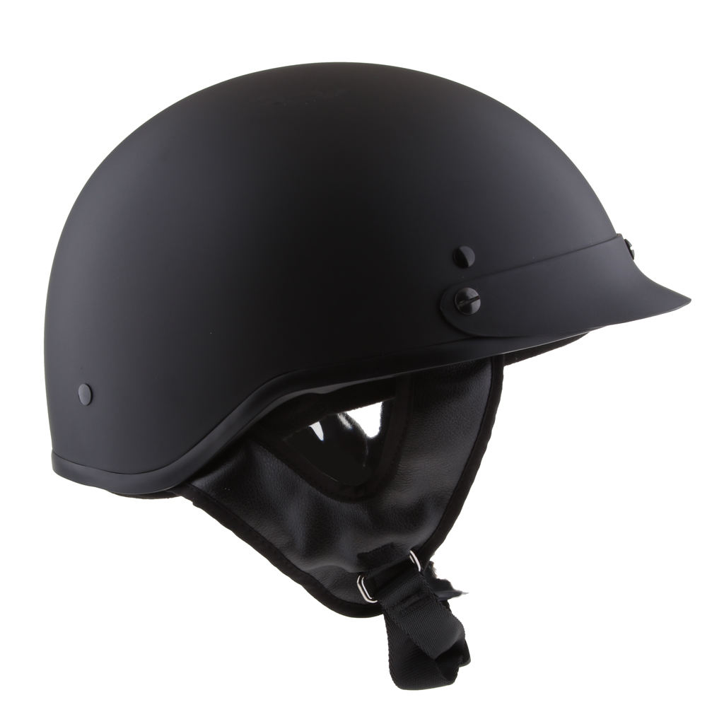 German Style Motorcycle Half Helmet Open Face DOT Cruiser Chopper Skull 