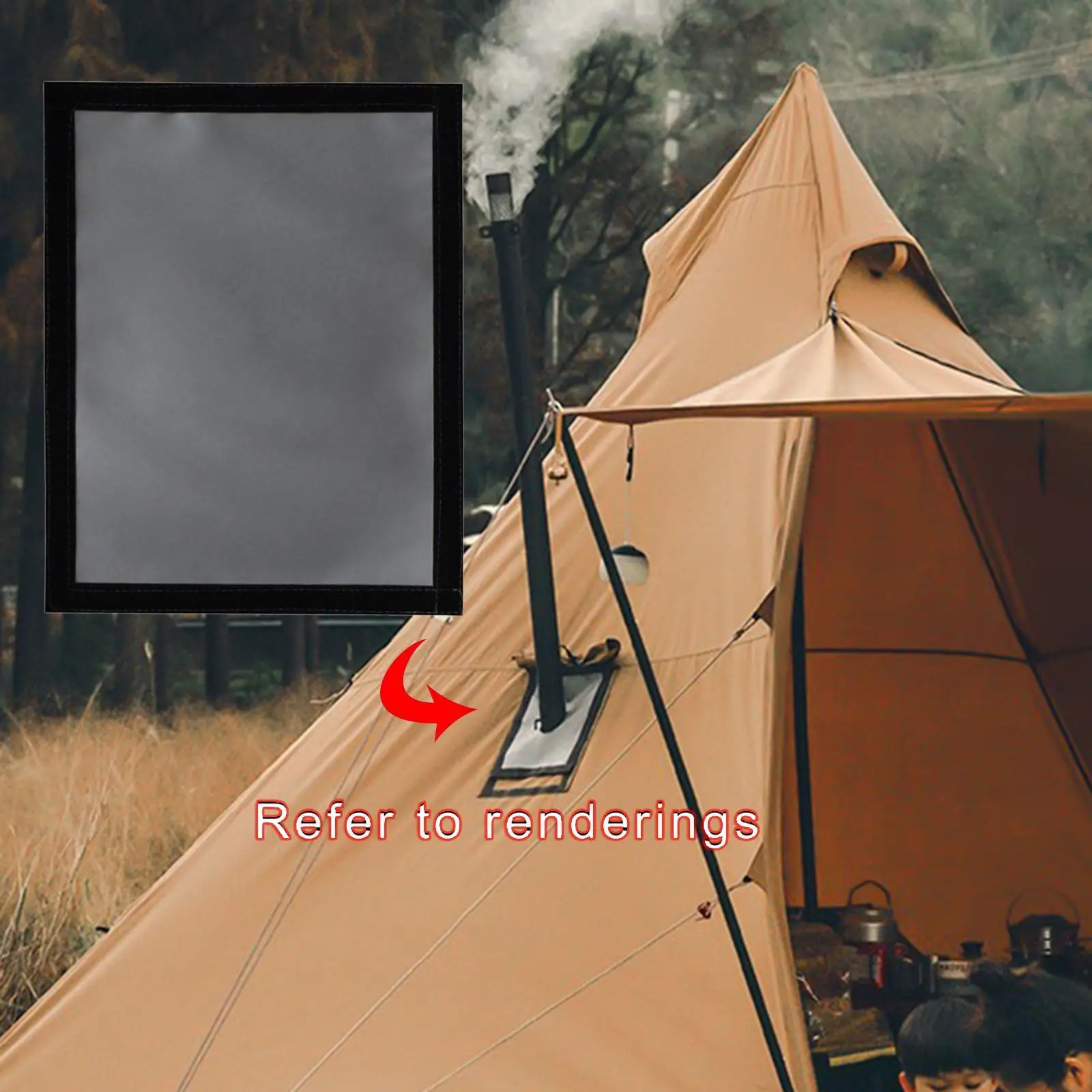 Heater tent high flame retardant wood stove chimney stove pipe fire protection anti-scald protection ring tent wood stove chimney chimney stove pipe fire-fighting water pipe anti-scalding ring 