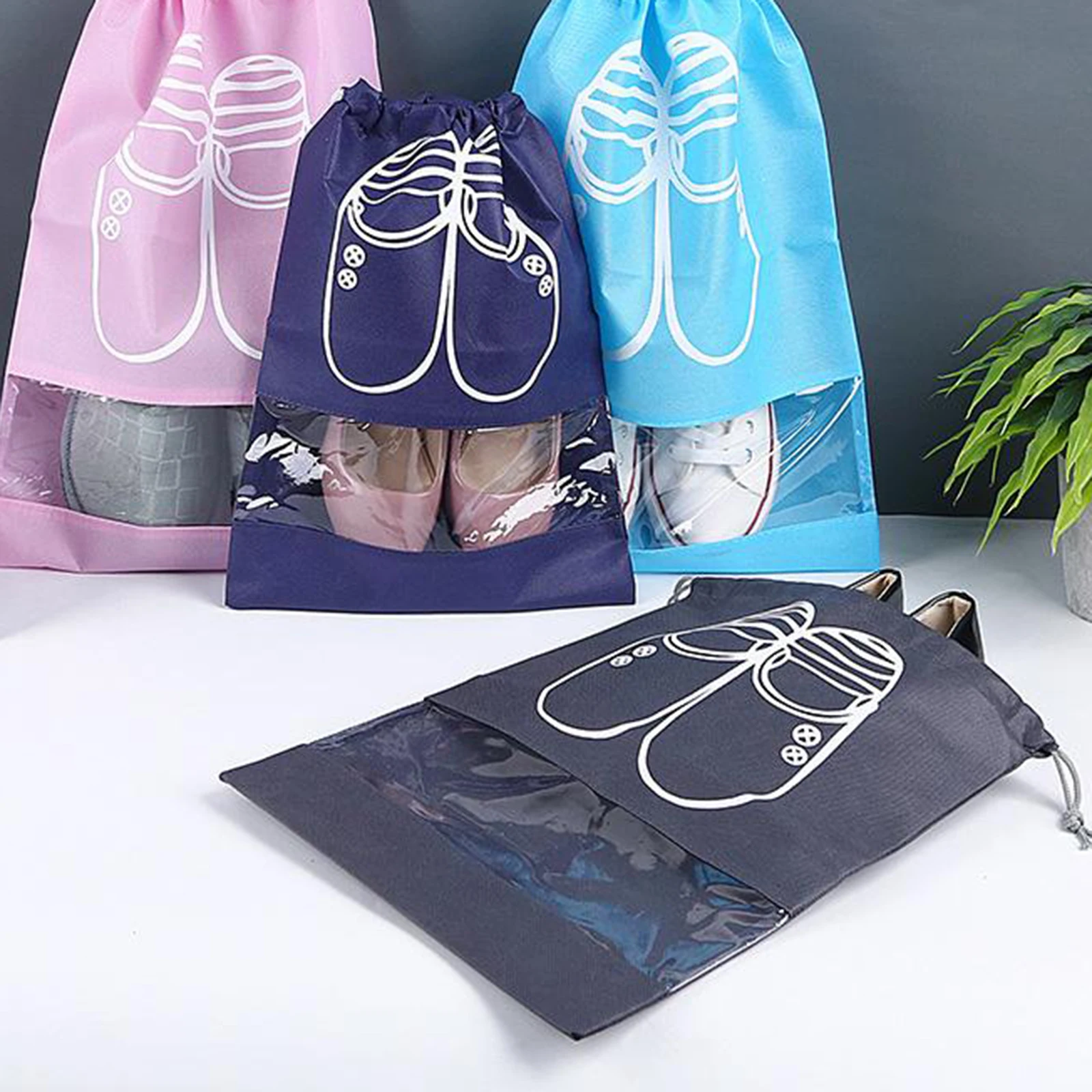 Drawstring Shoes Storage Bag Travel Storage Organizer Portable Package Bags Drawstring Shoe Storage Bag Travel Sundries Pouch