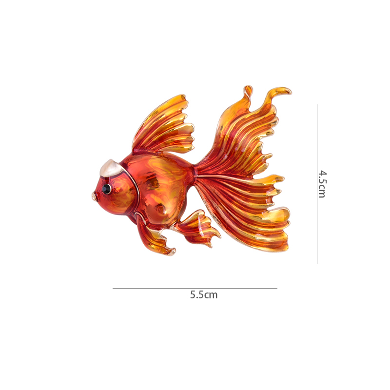 Fashion Gold FIsh Brooch Woman Men's Animal Red Fish Corsage Coat Pin Buckle Sweater Badge Brooches Accessories