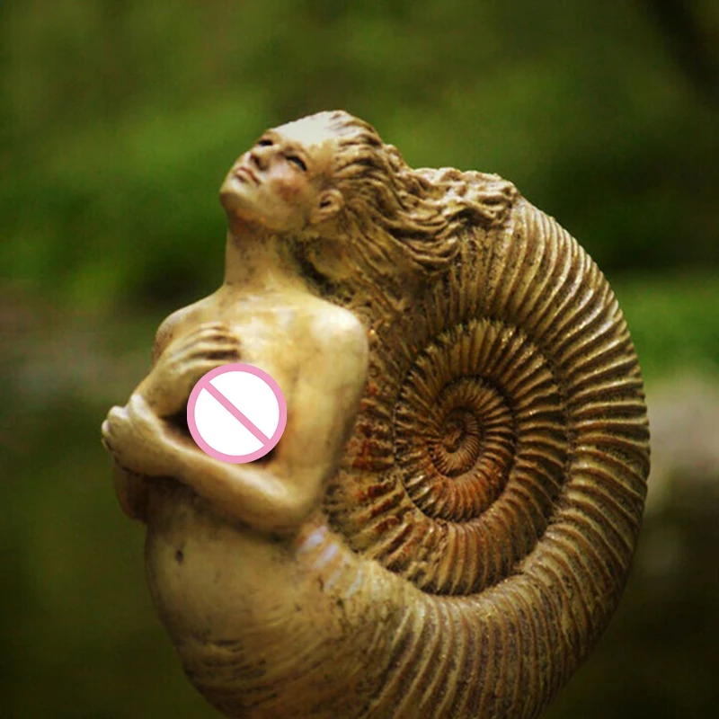 Harz Ammoniten Frau Statue Anzeige Abbildung Skulptur Hause Büro Dekoration 