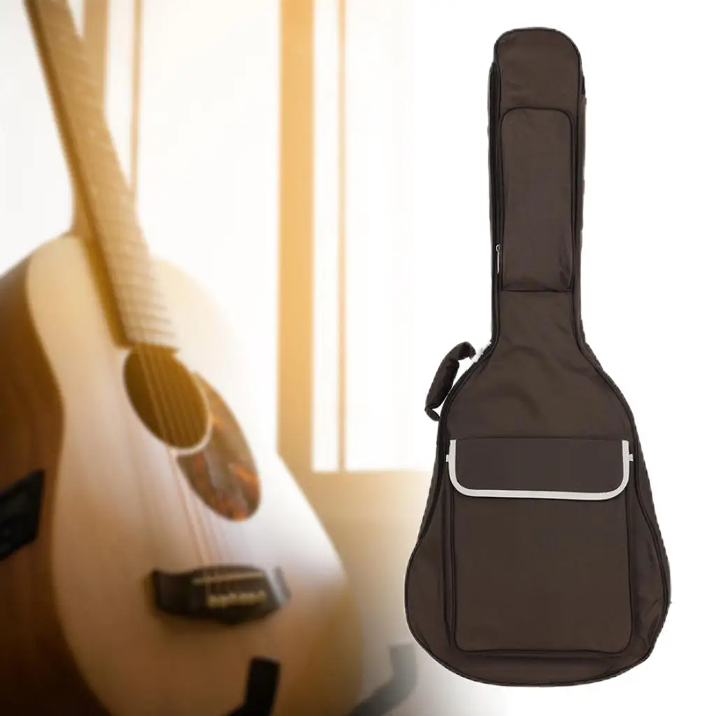 40/41 inch Acoustic Guitar Bag Guitar Carry Case Dual Adjustable Shoulder Strap Soft Case Backpack Portable Non-Woven Fabric