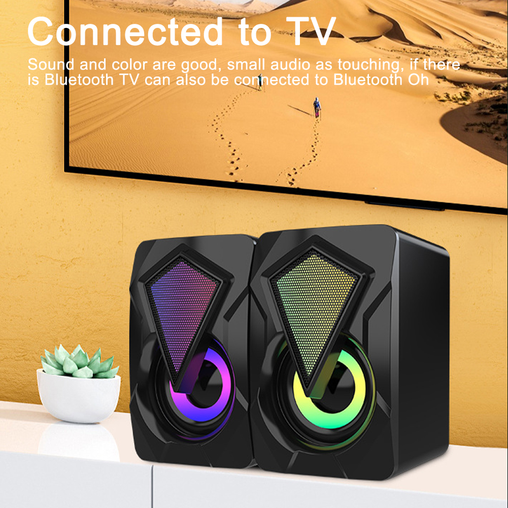 USB-driven Multimedia HIFI Desktop Bärbar Gaming Bas Stereo RGB Belysning Musik Dator Högtalare Mini Laptop För PC_voghion.com