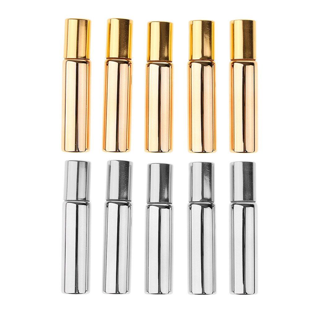 New 10mL Roll On Glass Bottles Aromatherapy Essential Oils Roller Ball Vials