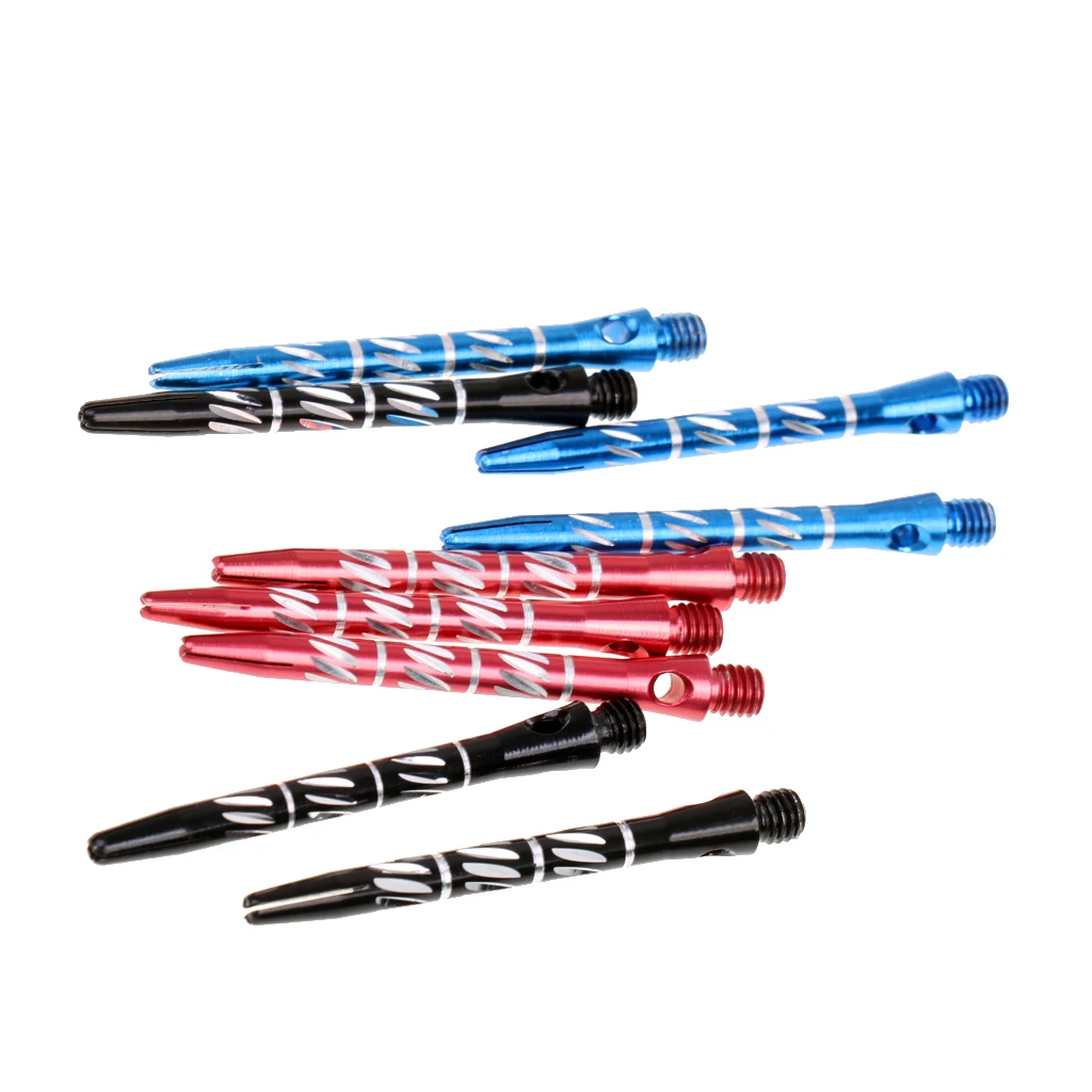 9 Pieces of Striped Carved Dart Shafts - Aluminum Alloy 3 Colors
