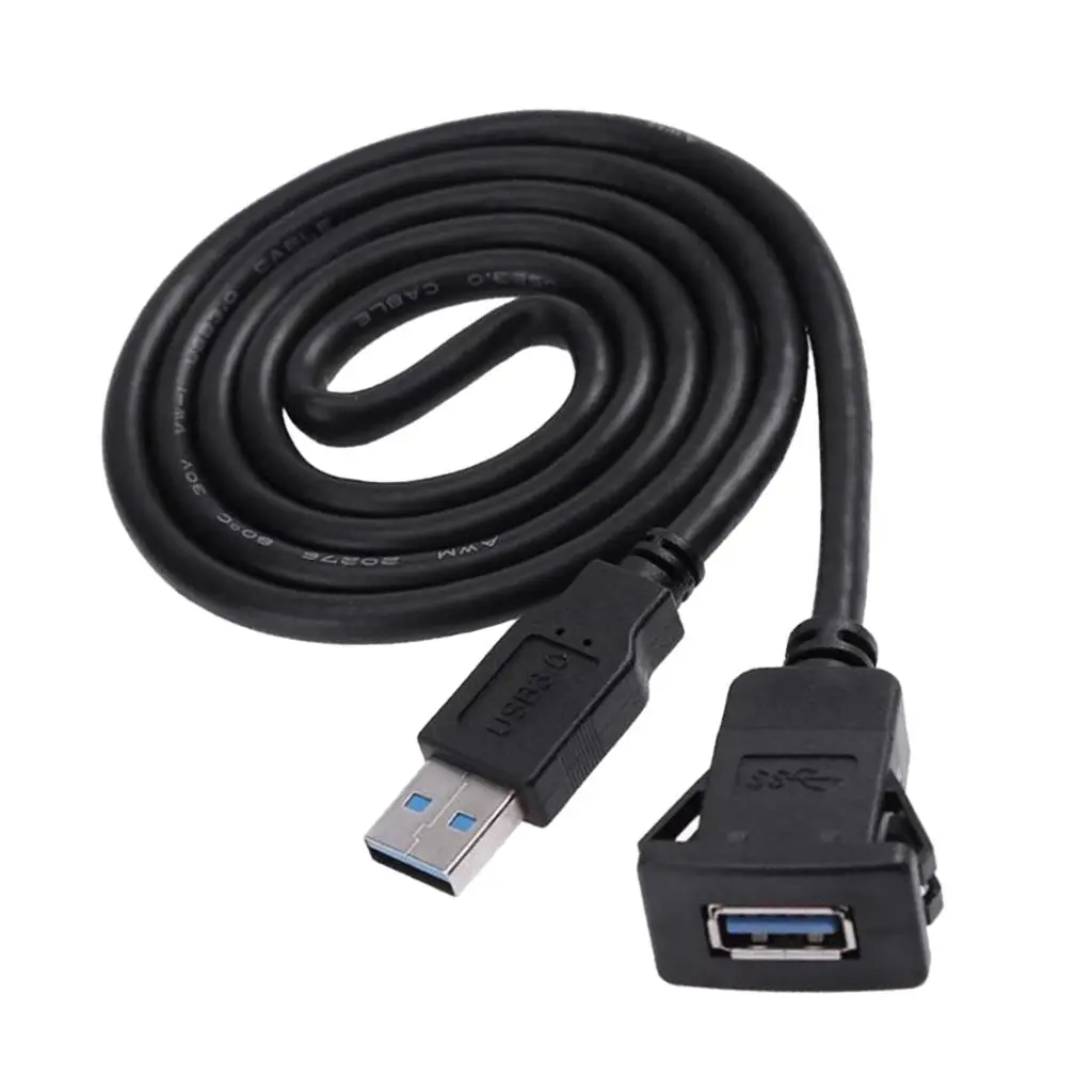 USB 3.0 Mount Cable USB Extension Flush, , Panel Mount Cable, for Car, Boat, Motorcycle and More (3.3ft/1m)