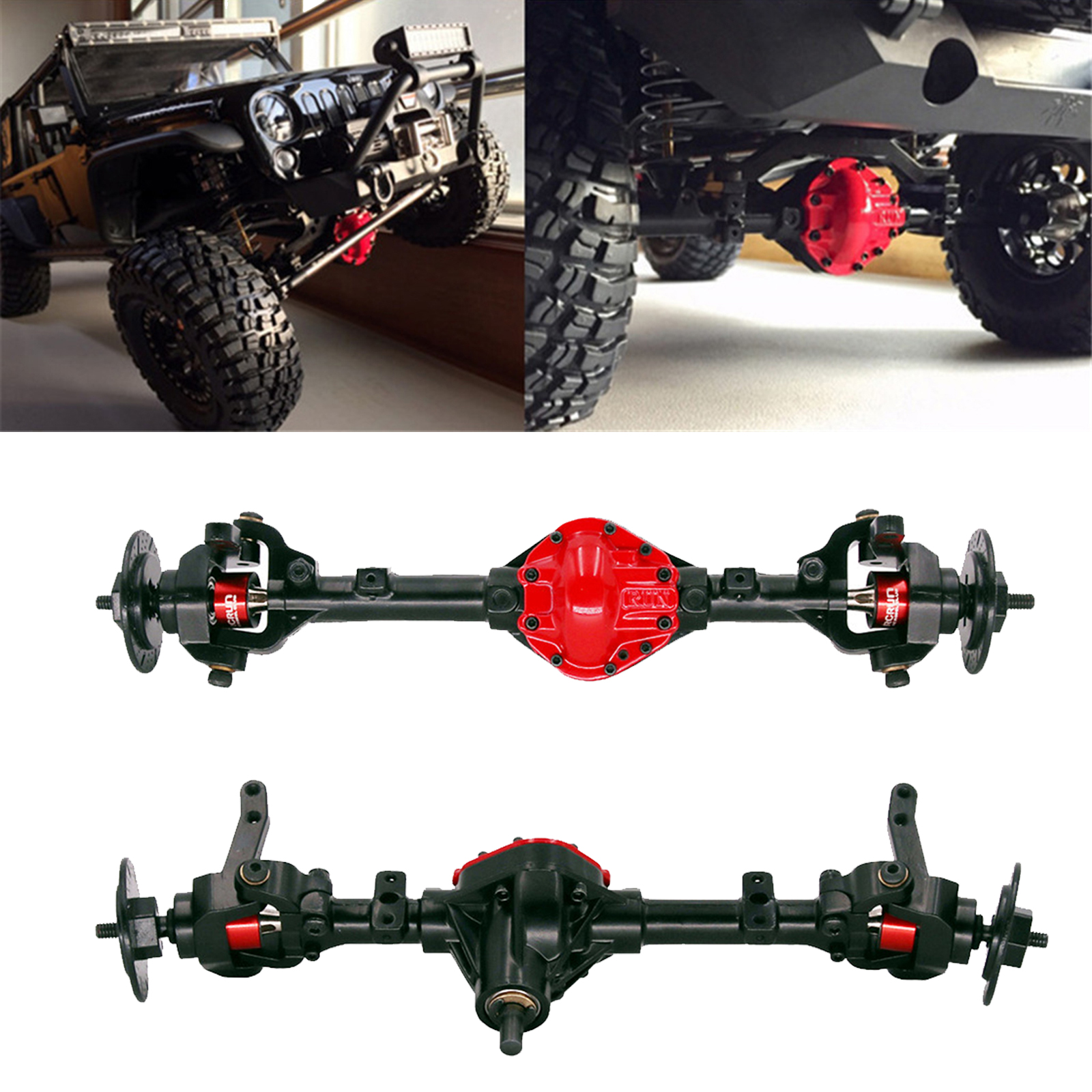 Metal Front & Rear Axle for SCX10 D90 1:10 Scale RC Crawler Car Accessory