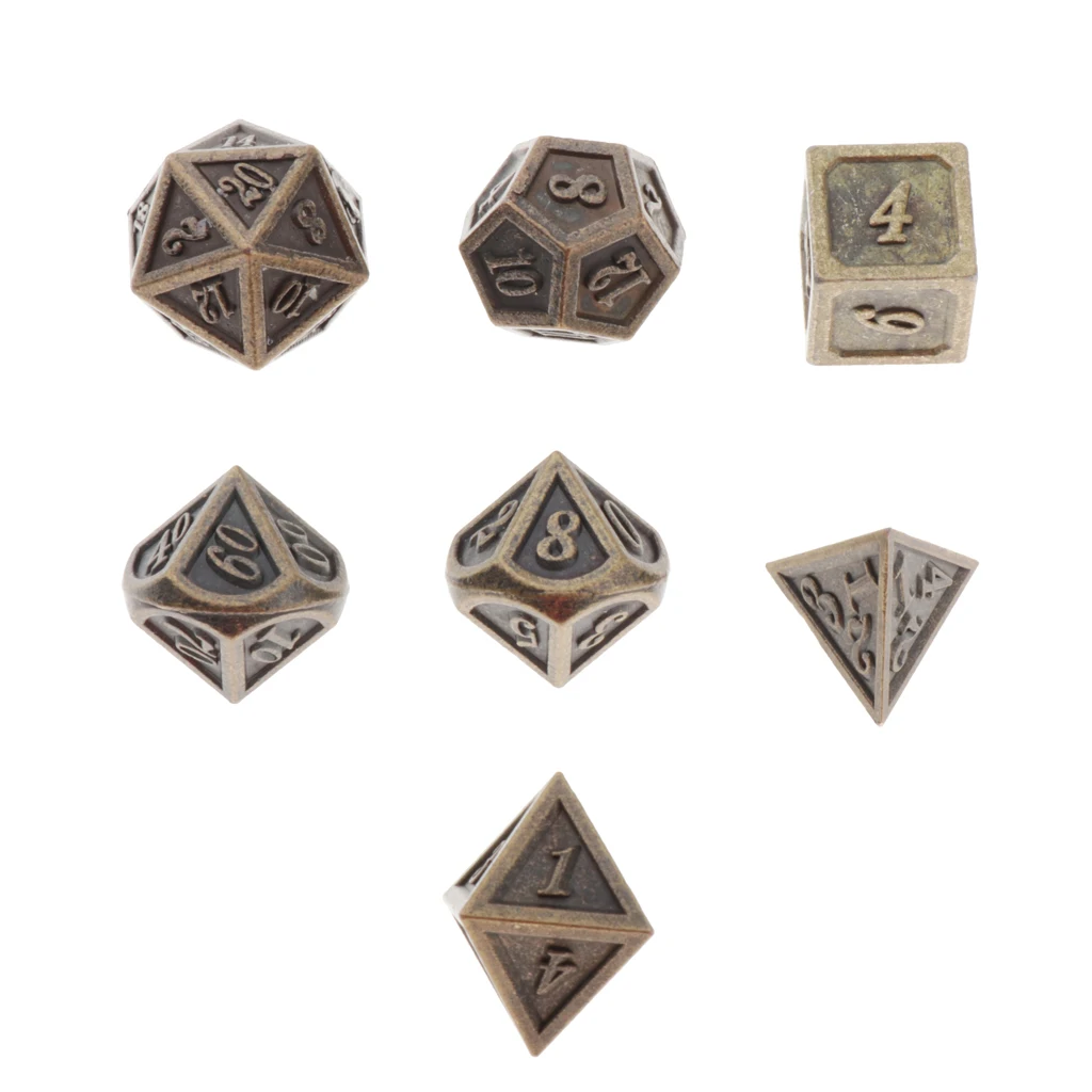 7x Polyhedral Dice Standard Size for Dragon Scale DnD Pathfinder Games