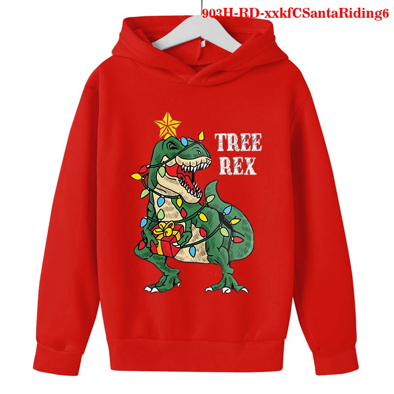 children's hooded tops 2021 Christmas Boys Cartoon Hooded Sweatshirt dinosaur Print Harajuku Fashion Casual Jacket Fashion Sweater Spring Autumn winter hoodie kid