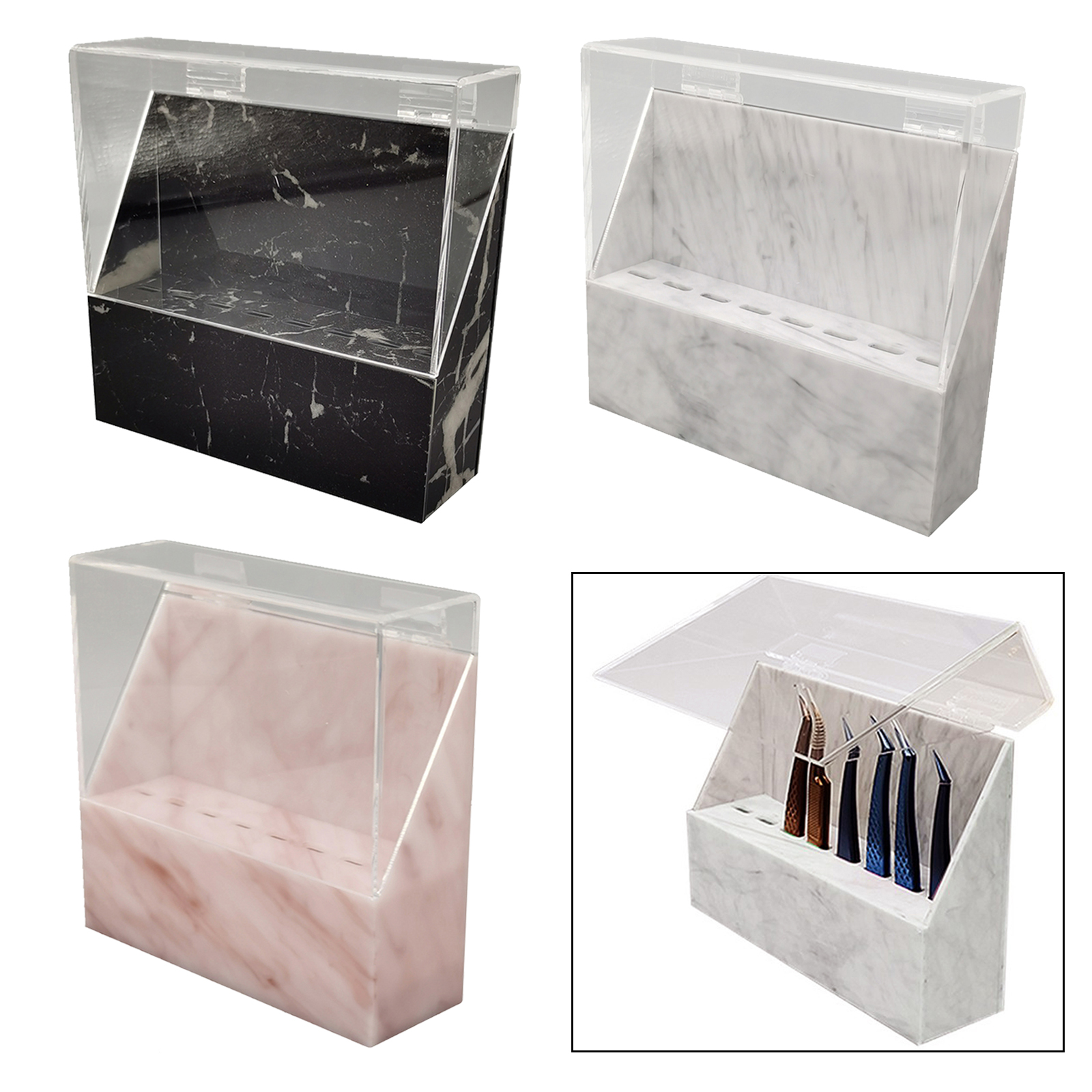 8 Hole Tweezer Storage Holder Eyelash Extension Accessories Acrylic Stand Shelf