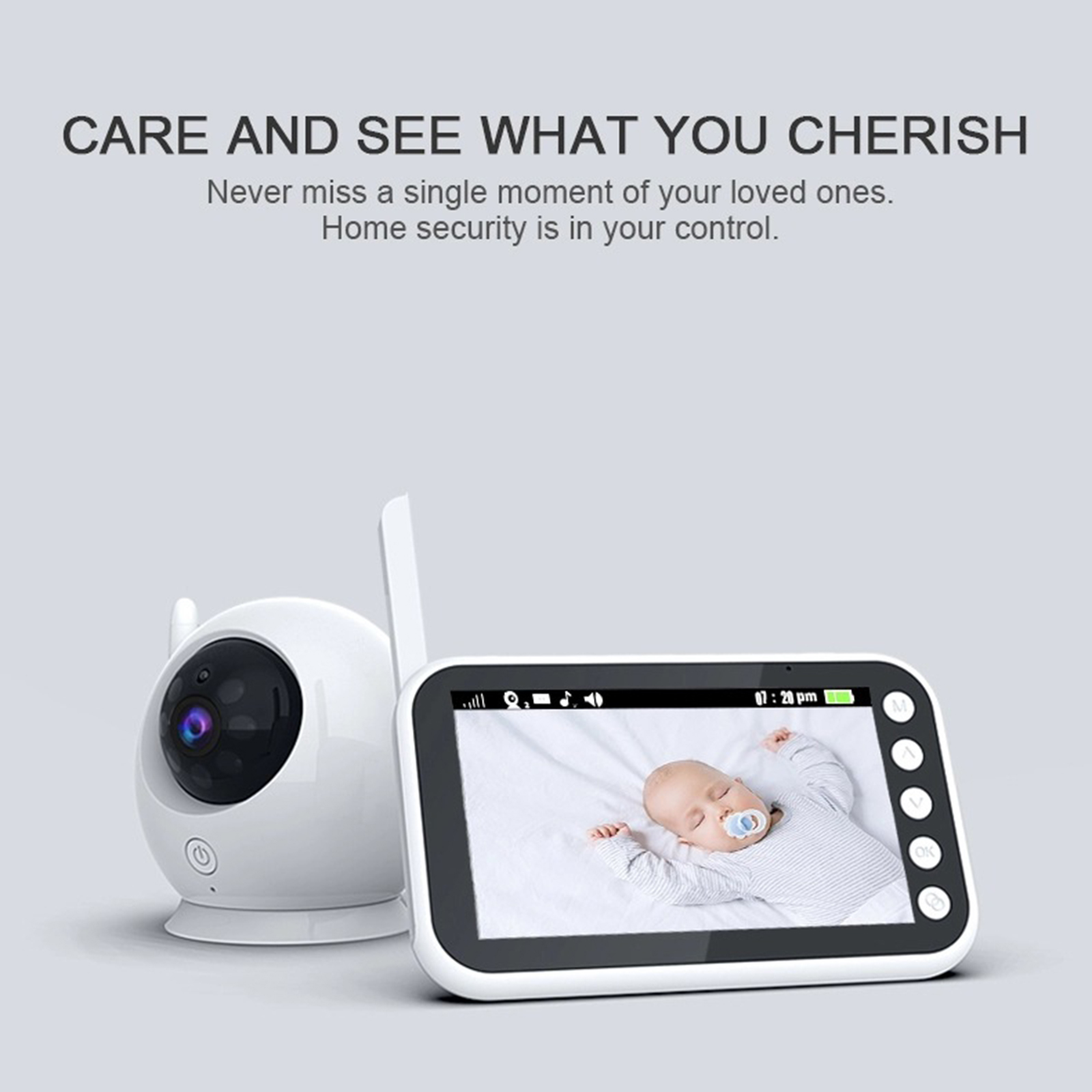 4.3 Inch Wireless Video Baby Monitor WiFi Camera Indoor 360-Degree 8 Lullabies for Parents Temperature Monitor Motion Tracking