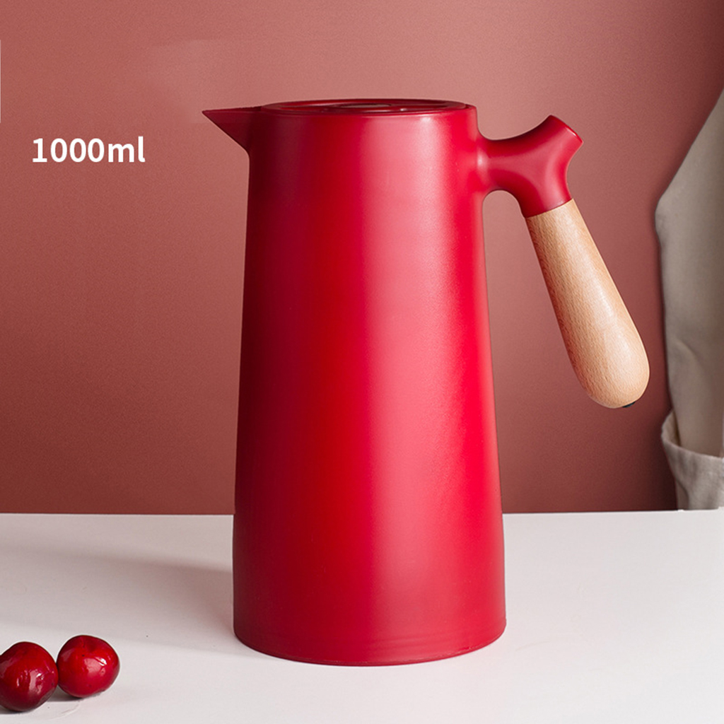 1000ML Double Walled Coffee Carafe Insulated Vacuum Flask 24 Hour Heat Retention with Lid Handle