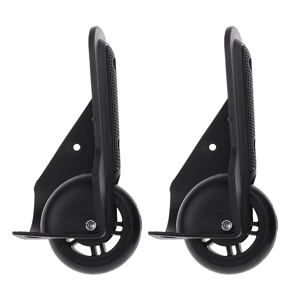 1 Pair Black Replacement Luggage Drectional D047 Wheels for Any Suitcase Trolley